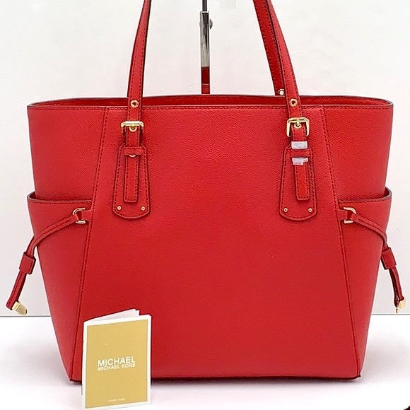 MICHAEL KORS Voyager East West Tote Crimson Color - Picture 5 of 16